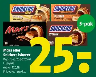 Coop 365 Mars eller Snickers isbarer tilbud