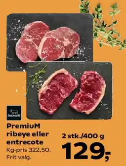 SuperBrugsen Premium ribeye eller entrecôte tilbud