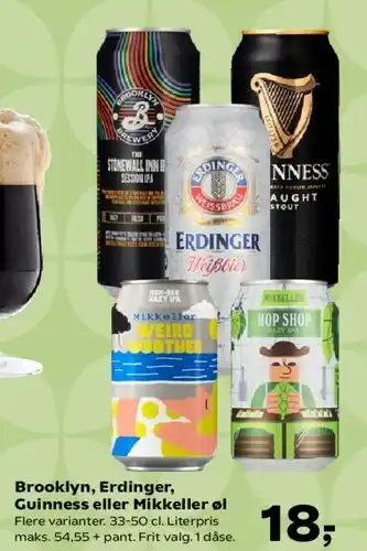 SuperBrugsen Brooklyn, Erdinger, Guinness eller Mikkeller øl tilbud