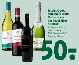 Coop 365 Jacob's Creek / Notte Nera Leone Zinfandel / Duc Royal Blanc de Blancs tilbud