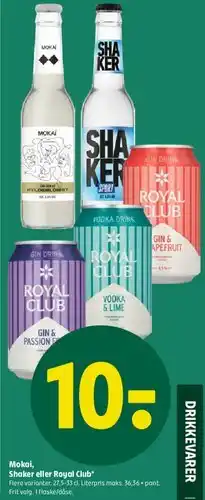 Coop 365 Mokai, Shaker eller Royal Club tilbud