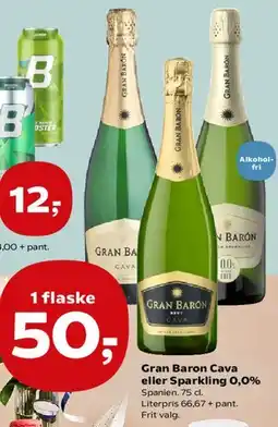 SuperBrugsen Gran Baron Cava eller Sparkling 0,0% tilbud
