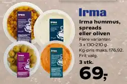 SuperBrugsen Irma hummus, spreads eller oliven tilbud