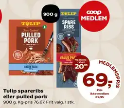 SuperBrugsen Tulip spareribs eller pulled pork tilbud