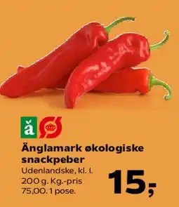 SuperBrugsen Änglamark økologiske snackpeber tilbud
