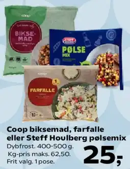 SuperBrugsen Coop biksemad, farfalle eller Steff Houlberg pølsemix tilbud