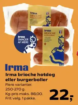 SuperBrugsen Irma brioche hotdog eller burgerboller tilbud