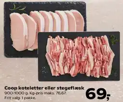 SuperBrugsen Coop koteletter eller stegeflæsk tilbud