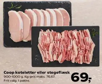 SuperBrugsen Coop koteletter eller stegeflæsk tilbud