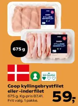 SuperBrugsen Coop kyllingebrystfilet eller -klubber tilbud