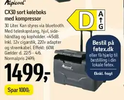 Føtex Apicool CX30 sort køleboks med kompressor tilbud