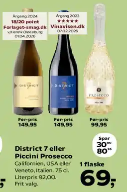 SuperBrugsen District 7 eller Piccini Prosecco tilbud