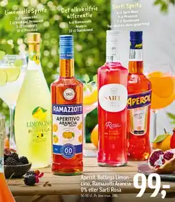 Føtex Aperol / Bottega Limoncino / Ramazzotti Arancia 0% / Sarti Rosa tilbud