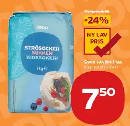 Kvickly Strösocker (sugar) 1 kg tilbud