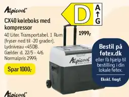 Føtex Apicool CX40 køleboks med kompressor tilbud