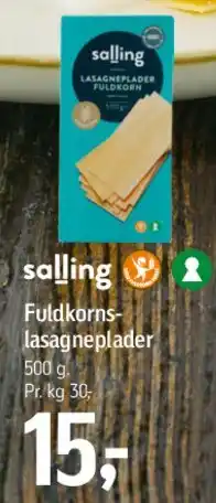 Føtex Fuldkorns-lasagneplader tilbud
