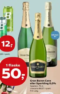 Kvickly Gran Baron Cava / Sparkling 0,0% tilbud