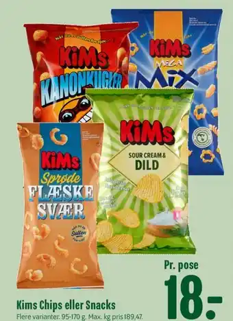 Min Købmand KiMs Chips eller Snacks tilbud
