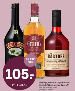 SPAR Baileys, Grant's Triple Wood Scotch Whisky eller Råstoff tilbud