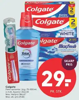 SPAR Colgate (tandpasta, mundskyl, tandbørste) tilbud