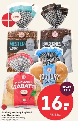 SPAR Kohberg Velsmag Rugbrød eller Hvedebrød tilbud