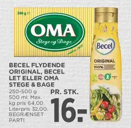 MENY Becel flydende / OMA Stege & Bage tilbud