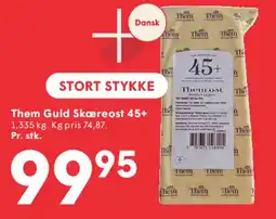 SPAR Them Guld Skæreost 45+ tilbud