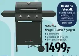 Føtex Nexgrill Classic 3 gasgrill tilbud