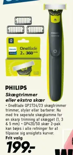 Bilka Philips skægtrimmer / OneBlade tilbud