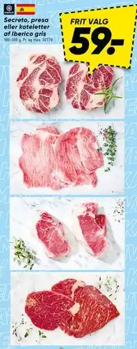 Bilka Secreto, presa eller koteletter af Iberico gris (frit valg) tilbud