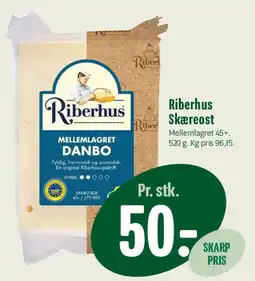 Min Købmand Riberhus Skæreost (Mellemlagret Danbo) tilbud