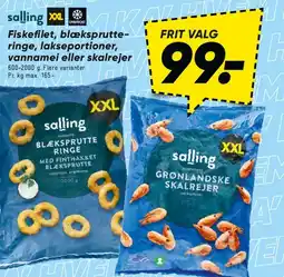 Bilka Fiskefilet, blæksprutte-ringe, lakseportioner, vannamei eller skalrejer tilbud