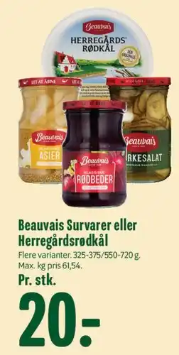 Min Købmand Beauvais Survarer / Herregårds rødkål tilbud
