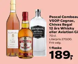 SuperBrugsen Pascal Combeau VSOP Cognac, Chivas Regal 12 års Whisky eller Aviation Gin tilbud