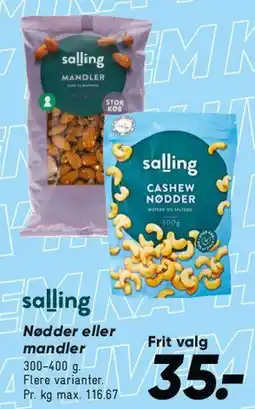 Bilka Salling nødder tilbud