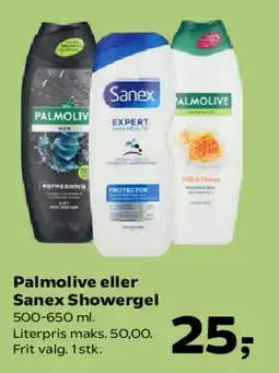 SuperBrugsen Palmolive eller Sanex Showergel tilbud