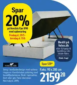 Føtex Seng i boksefoddesign med opbevaring (f.eks. B90) tilbud