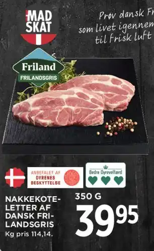 MENY Nakkekoteletter af dansk frilandsgris tilbud