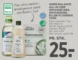 MENY Grøn Balance All-in-one opvasketabs / opvaskegel / flydende vask tilbud