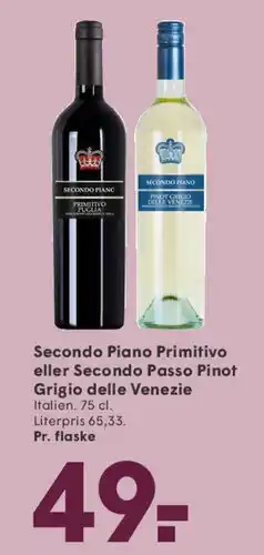 SPAR Secondo Piano Primitivo eller Secondo Passo Pinot Grigio tilbud