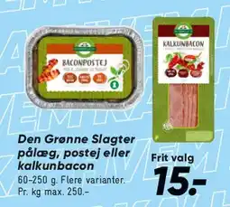 Bilka Den Grønne Slagter - pålæg/postej/kalkunklubon tilbud