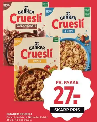 MENY Quaker Cruesli tilbud