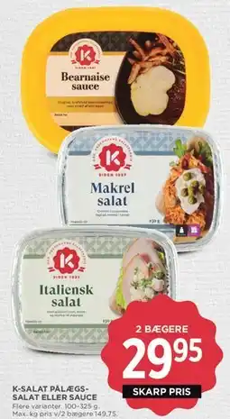 MENY K-salat pålægs-salat eller sauce tilbud