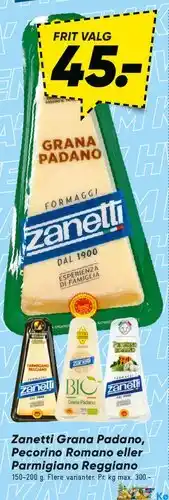 Bilka Zanetti Grana Padano / Pecorino Romano / Parmigiano Reggiano tilbud