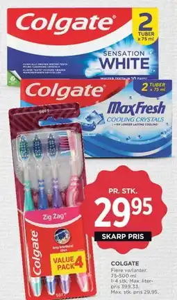MENY Colgate (tandpasta / tandbørste) tilbud