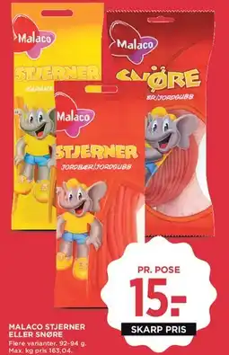 MENY Malaco Stjerner eller Snøre tilbud