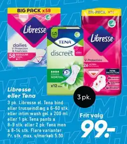 Bilka Libresse / Tena hygiejneprodukter tilbud