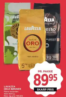 MENY Lavazza hele bønner tilbud