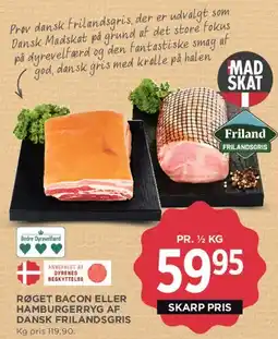 MENY Røget bacon eller hamburgerryg af dansk frilandsgris tilbud
