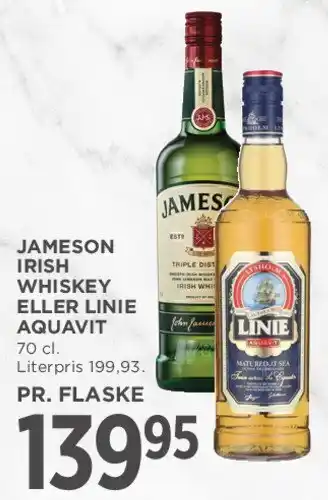 MENY Jameson Irish Whiskey eller Linie Aquavit tilbud